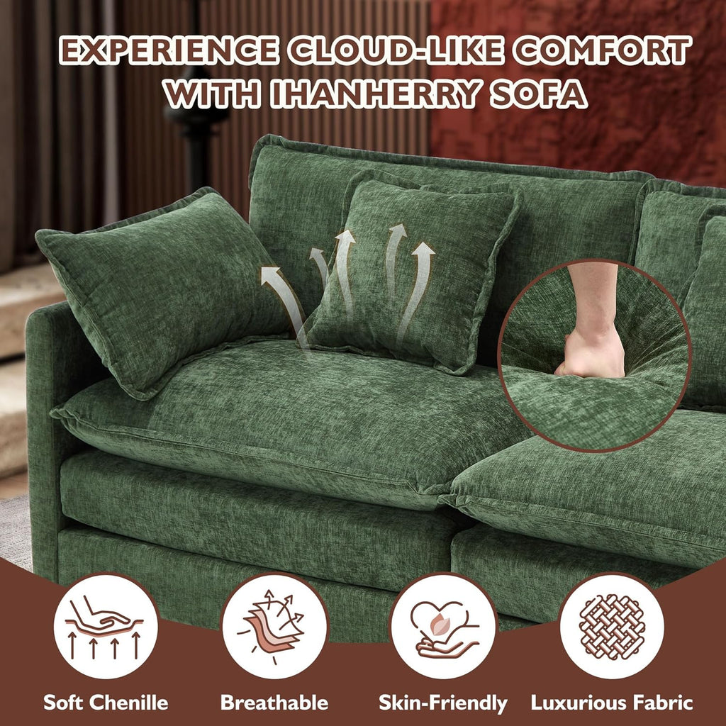 ihanherry 146-inch U-shaped modern sofa modular area cloud sofa