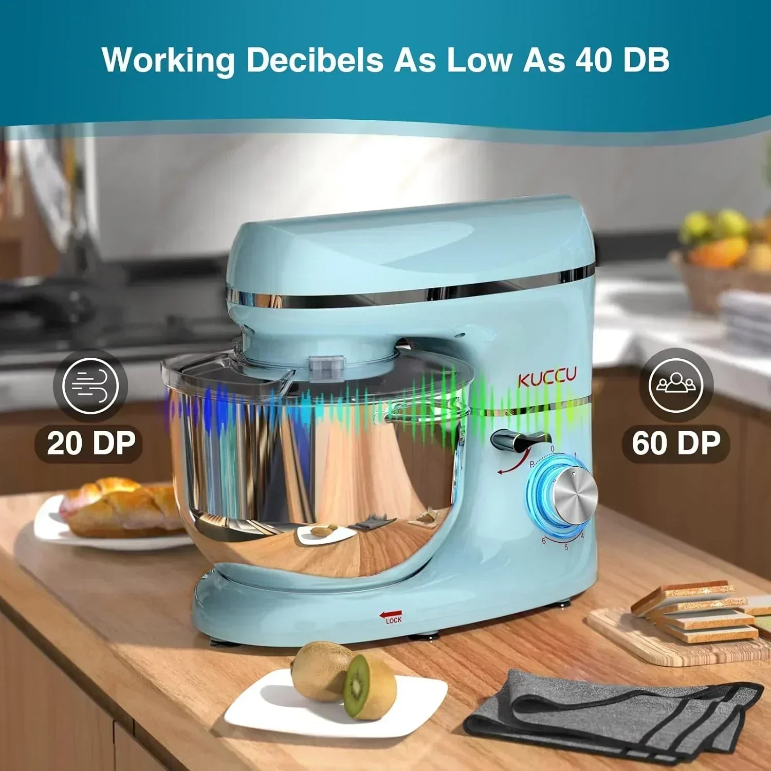 Stand Mixer 6.5 Qt 660W 6-Speed Tilt-Head Food Dough Mixer Kitchen Electric Mixer Stainless Steel