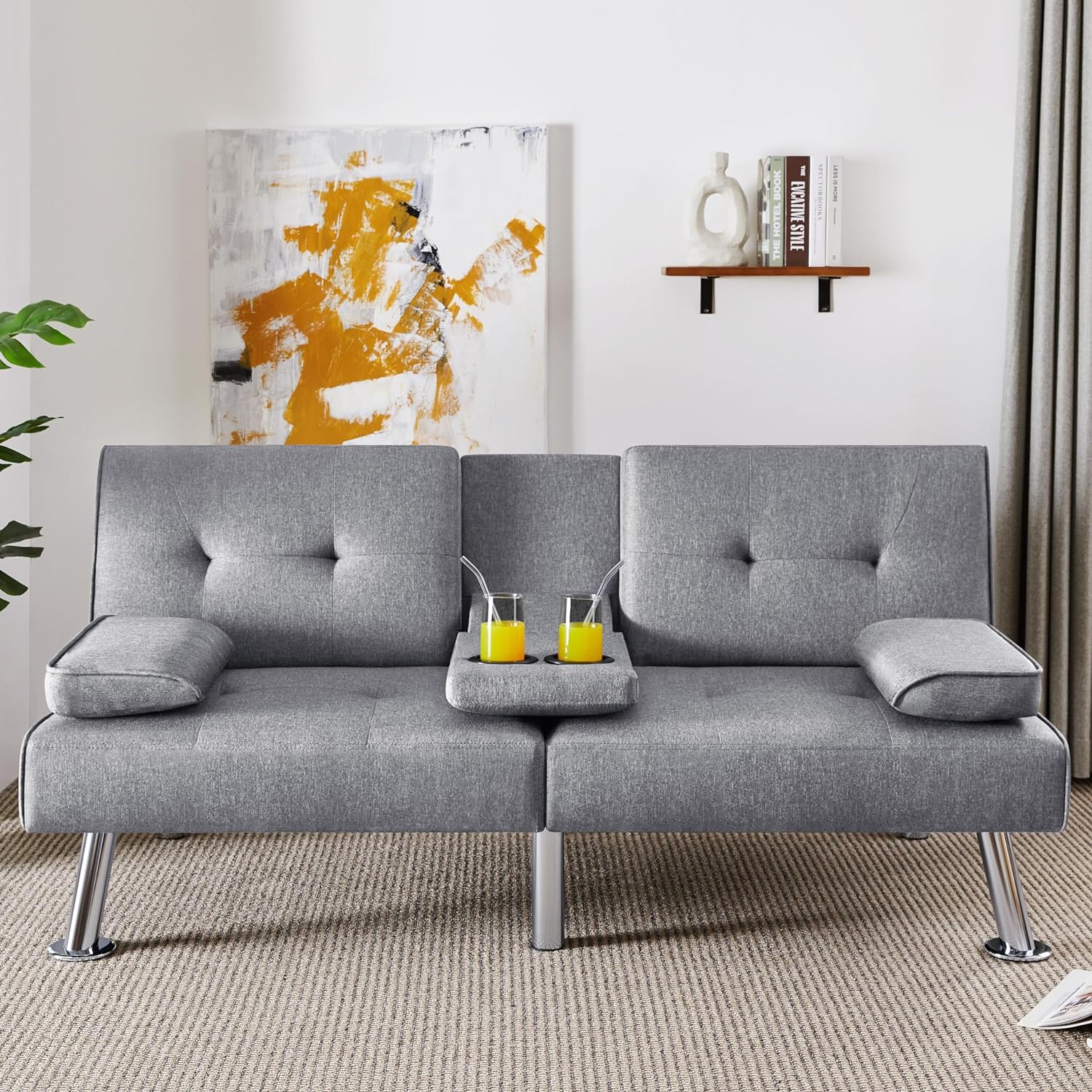 Convertible Sofa Bed Modern Imitation Leather Home Recliner Flip Double Sofa Folding Sofa Bed Guest Bed