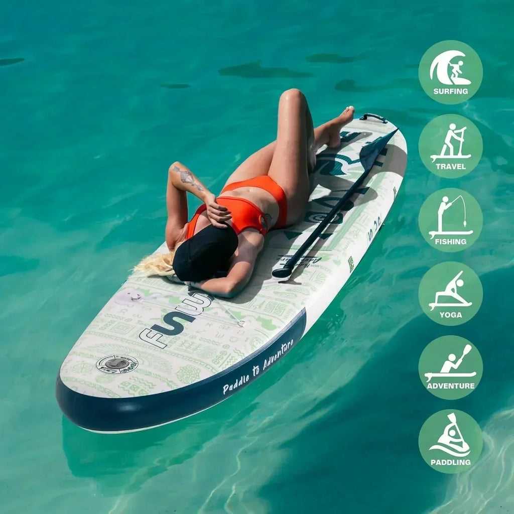 FunWater Inflatable Stand Up Paddle Board Premium SUP Paddle Accessories EVA Deck