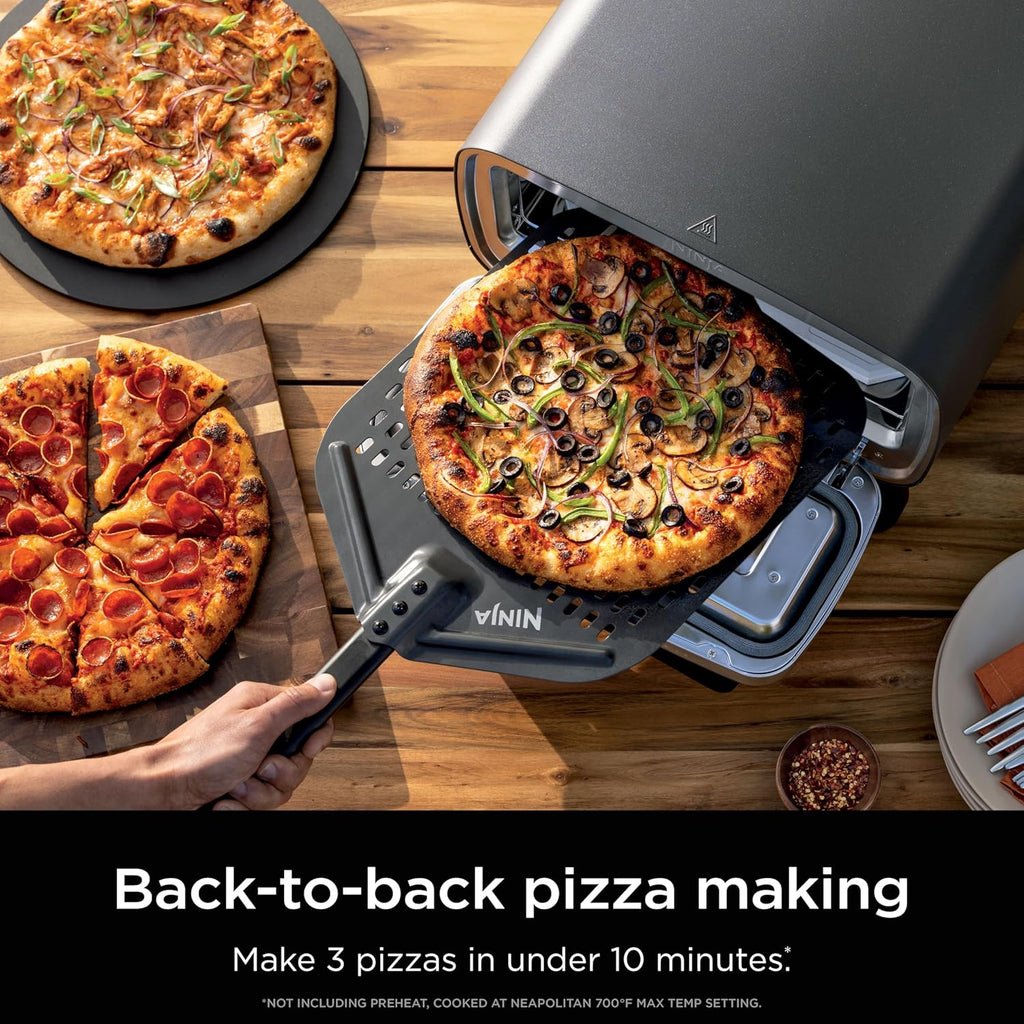Ninja Artisan Outdoor Pizza Oven 12-inch 3-minute Pizza Neapolitan Thin Crust New York Chicago
