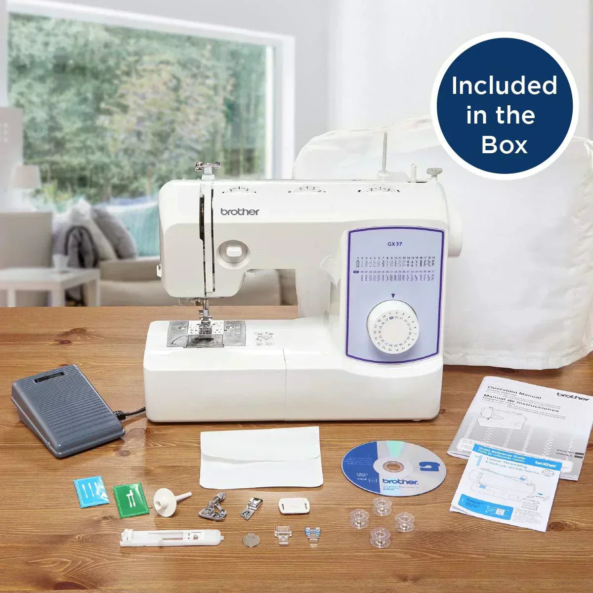 Sewing Machine GX37 37 Built-in Stitches 6 Included Sewing Feet