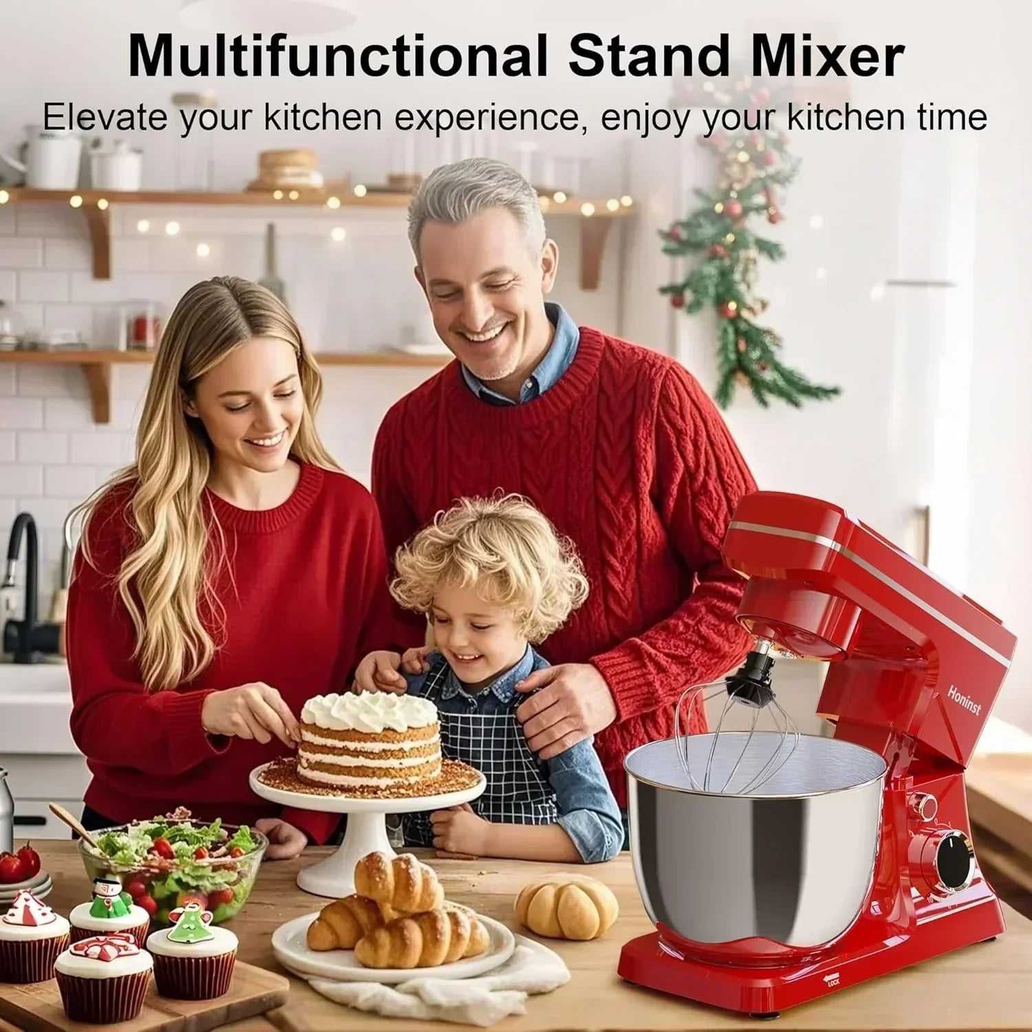 10-Speed Stand Mixer with 8-in-1 Splash Guard Tilt Head 6-Quart Stainless Steel Bowl
