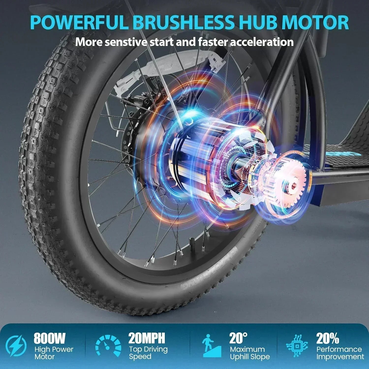 Caroma Peak 800W Foldable Adult Electric Scooter with 20-inch Wide Tires 48V Battery Basket