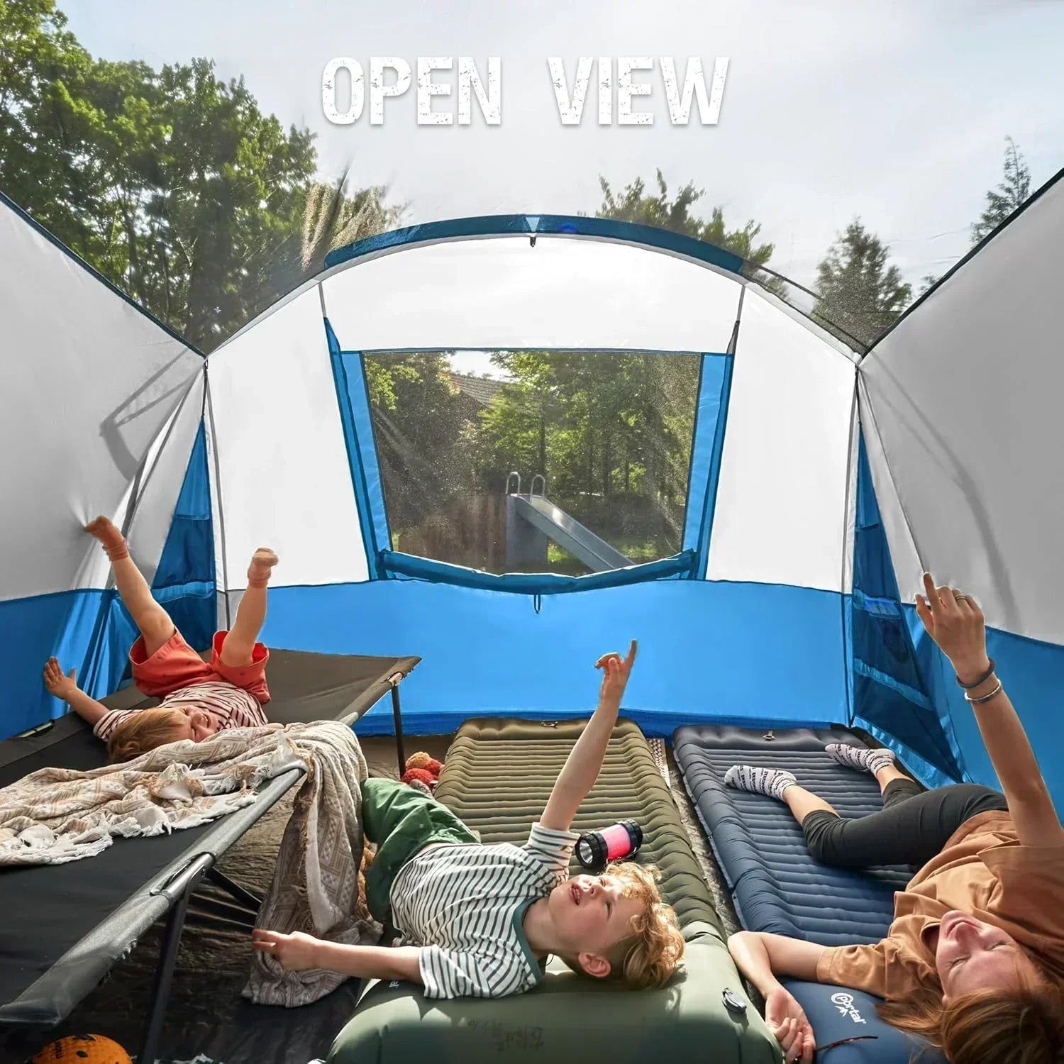 PORTAL 6/8/10 Person Family Camping Tent with Screen Room Water Resistant Big Tunnel Tent