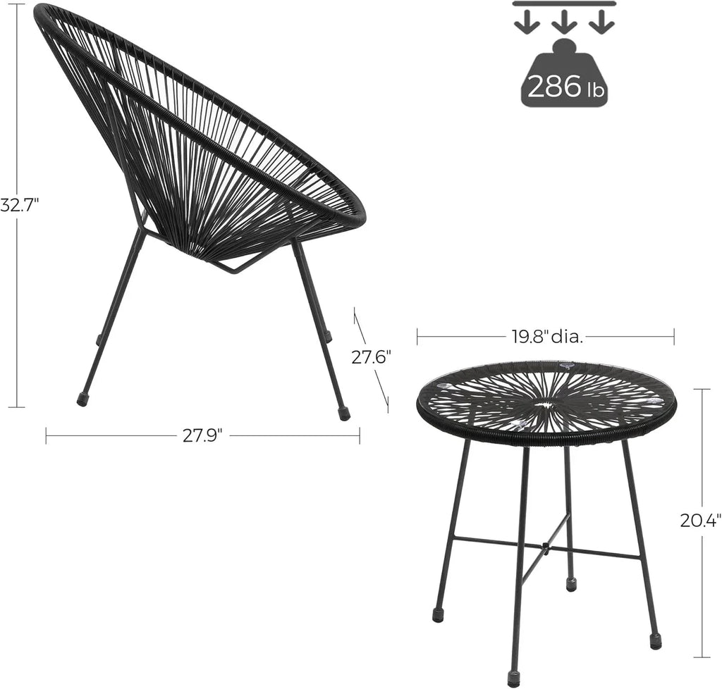 Outdoor Settee 2-Seat Garden Furniture with Backrest PE Rattan