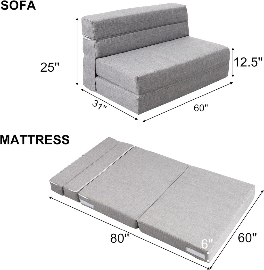 60 inch pull out sofa bed memory foam sofa with 2 pillows futon bed guest bed and pull out sofa