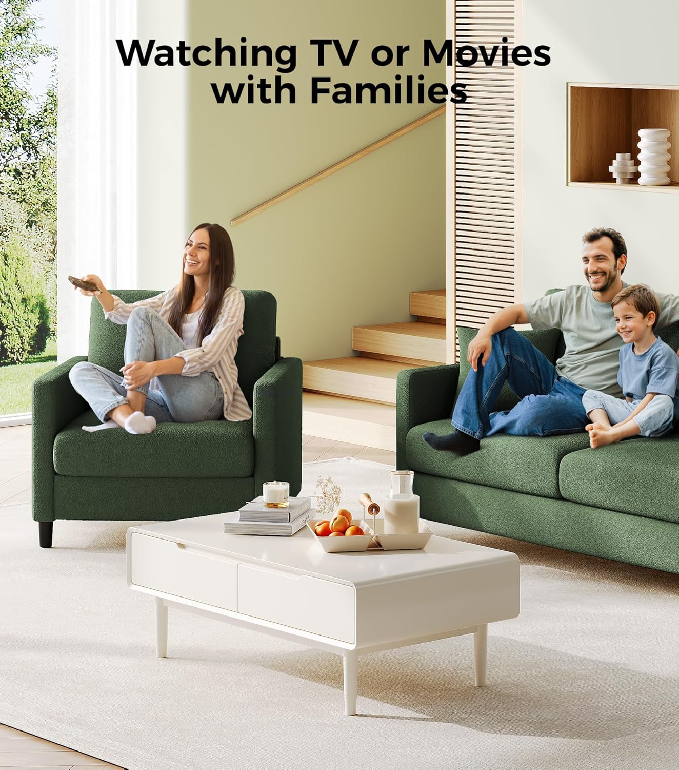 Loveseat Sofa 51 Love Seat Comfy Corduroy Small Loveseat Tool-Free Setup Couch