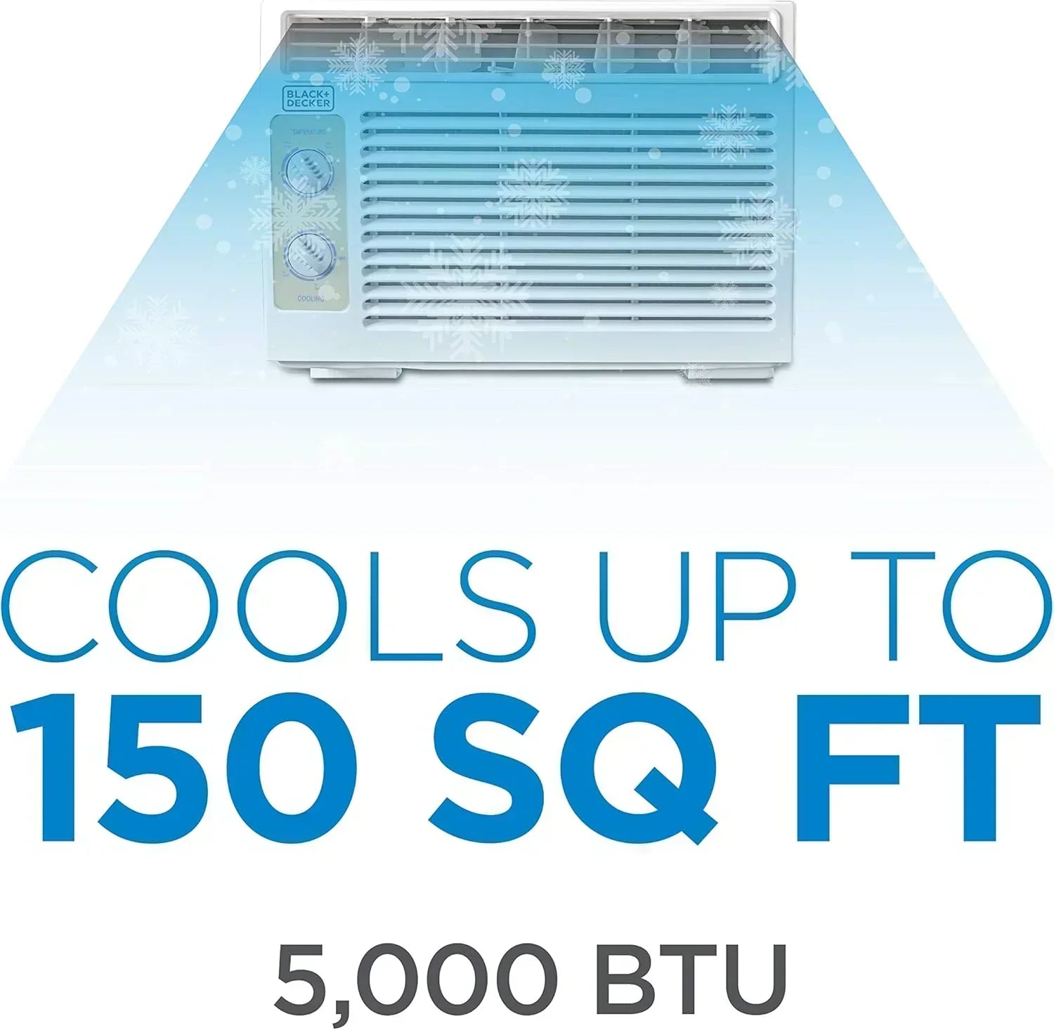 BLACK+DECKER Window Air Conditioner 5000 BTU Cools Up to 150 Square Feet AC Mechanical Controls