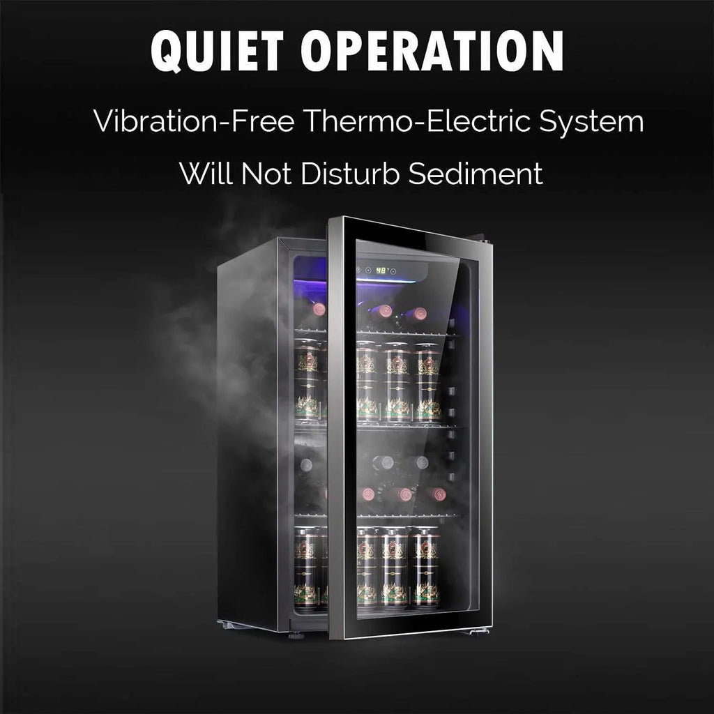 Antarctic Star 26 Bottle 130 Can Wine Cooler Cabinet Beverage Refrigerator Mini Wine Cellar