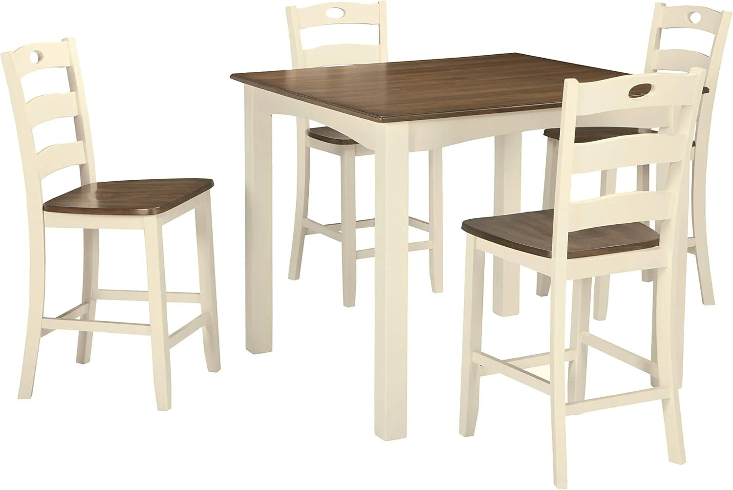 Signature Design by Ashley Bridson 5 Piece Dining Room Set Includes Table 4 Ladderback Barstools