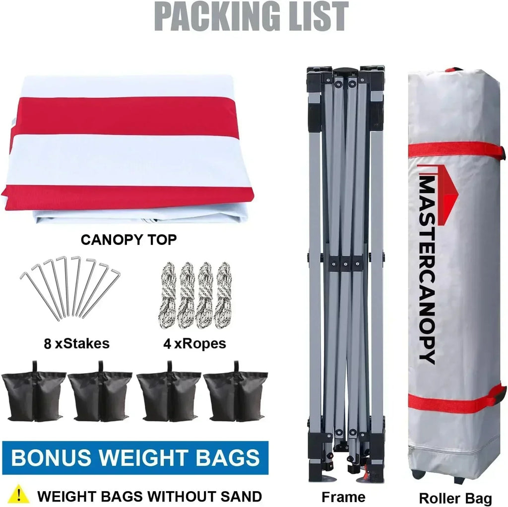 Durable Pop-up Canopy Tent with Roller Bag (10x10 Black)