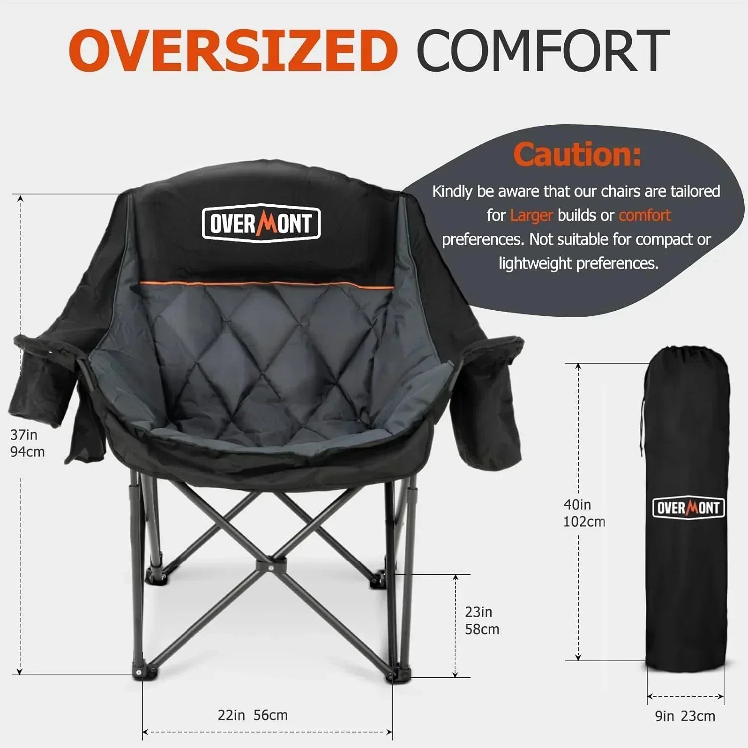 Extra Large Double Camping Chair 2 Person Comfortable Sofa Chair Adult Loveseat Lawn Chair