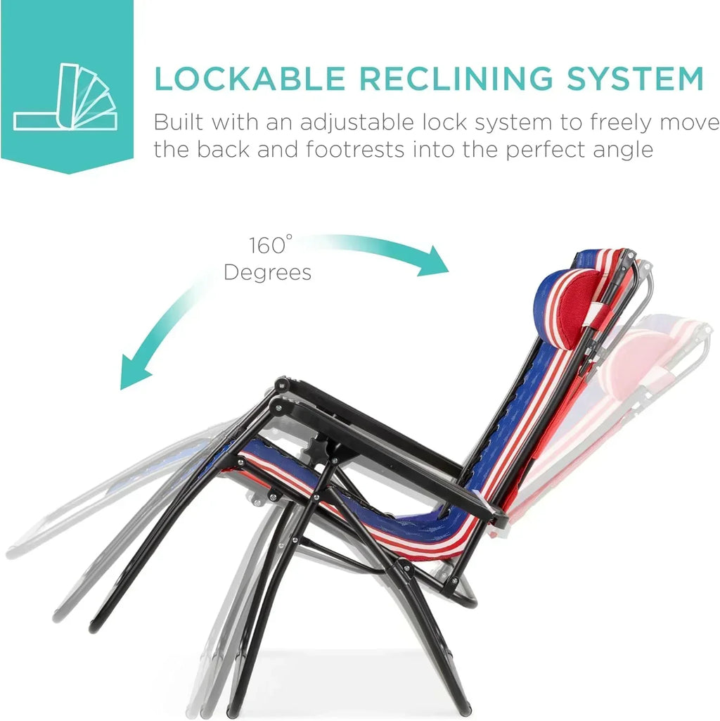 Best Choice Products Folding Zero Gravity Recliner Patio Lounge Chair Adjustable Canopy Shade