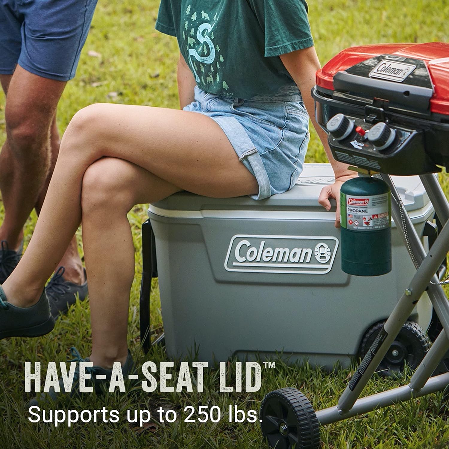 Coleman Insulated Portable Rolling Cooler with Wheels, Leak-Proof Outdoor Hard Cooler, Keeps Ice for Up to 5 Days, 100 Quart