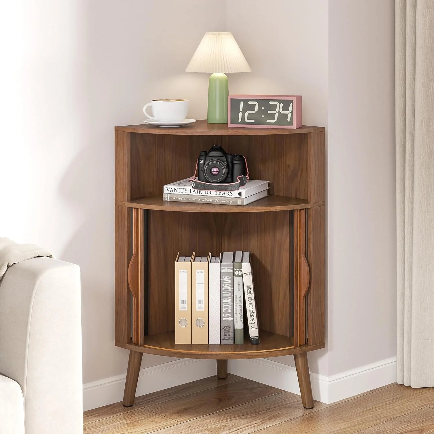 Corner Cabinet, 66.73'' Tall Modern Corner Bathroom Storage Cabinet