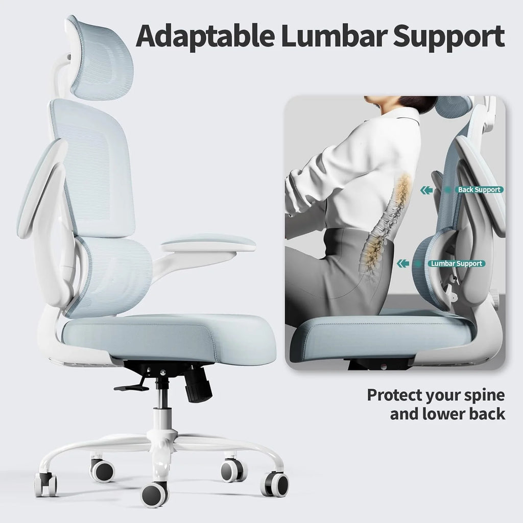 Office Chair Ergonomic Desk Chair, 330 lbs Home Mesh Desk Chair with Wheels, Comfortable Gaming Chair, High Back Office Chair