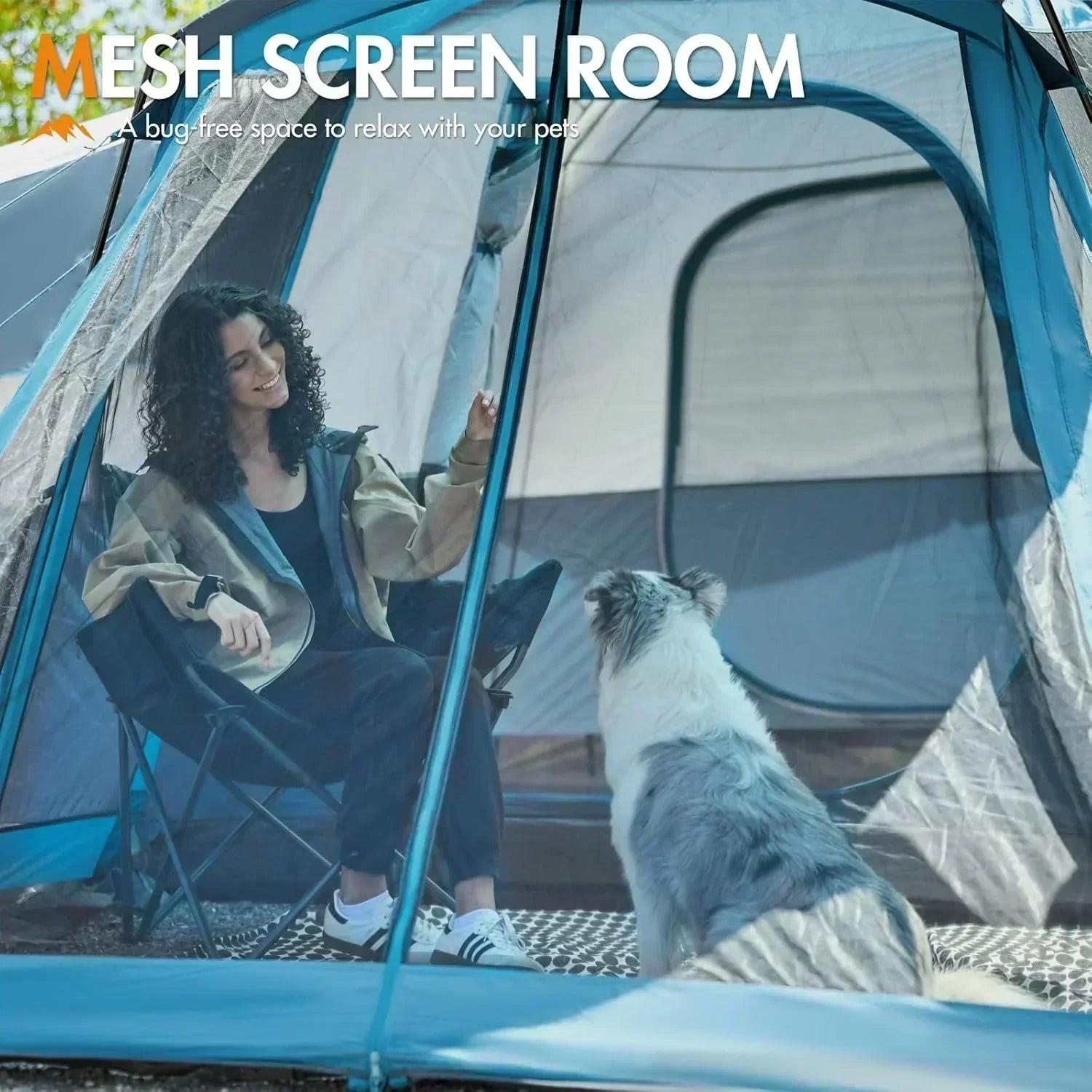 PORTAL 6/8/10 Person Family Camping Tent with Screen Room Water Resistant Big Tunnel Tent