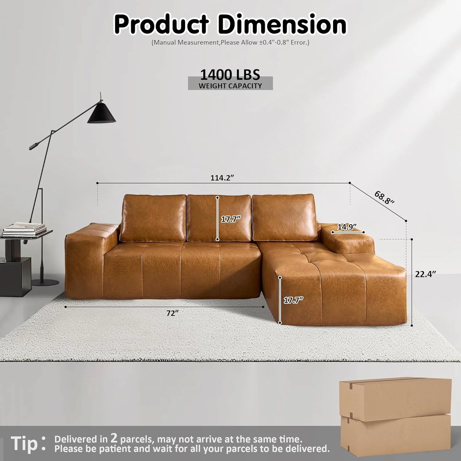 Ovios 104 Cloud Section Sofa L-shaped lounge chair, modern modular sofa