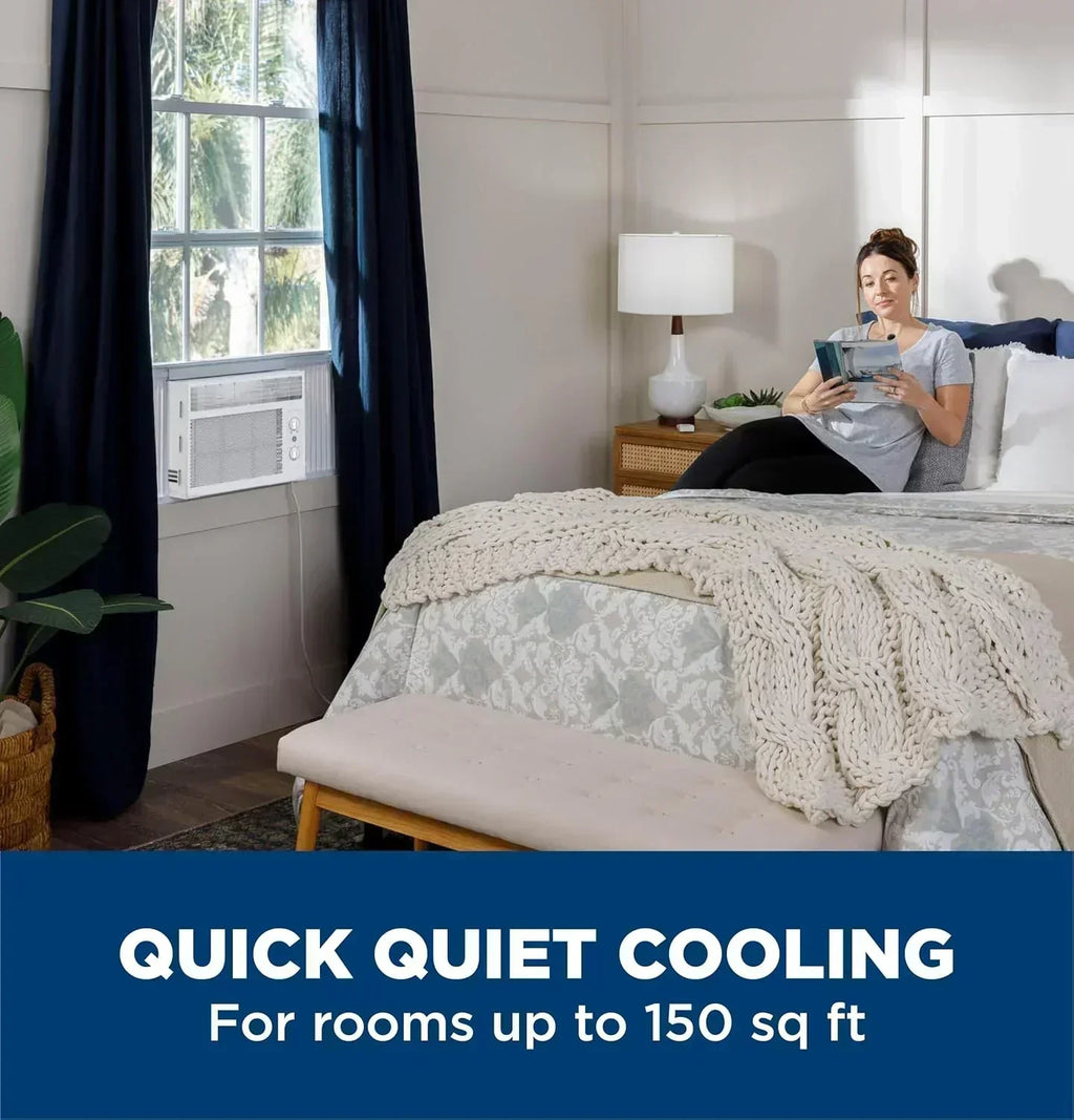 GE Window Air Conditioner Unit 6,000 BTU for Small Rooms up to 250 sq ft. with Adjustable Fan
