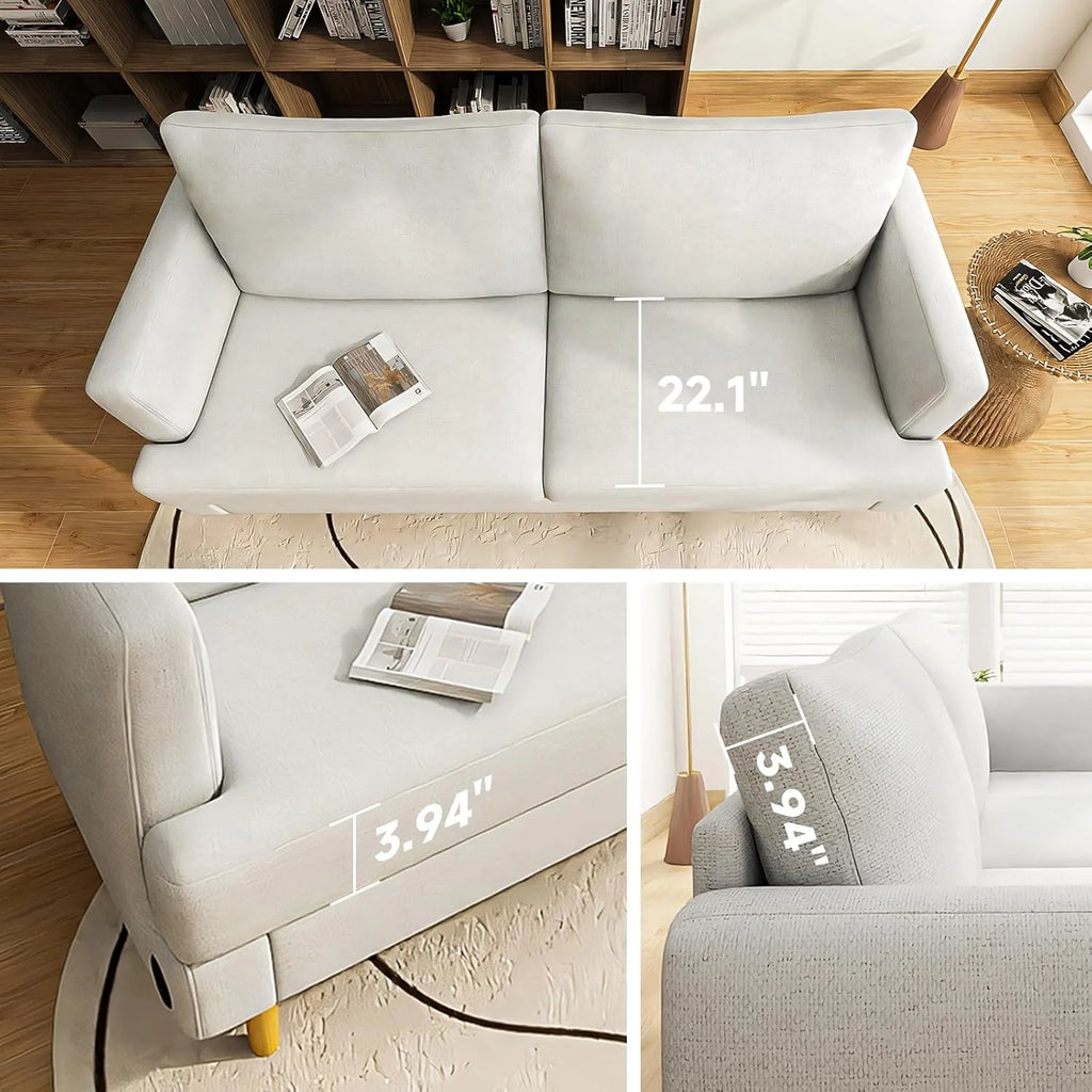 Loveseat Sofa Couch for Living Room USB Type C Ports Dark Gray Upholstered Small Couches