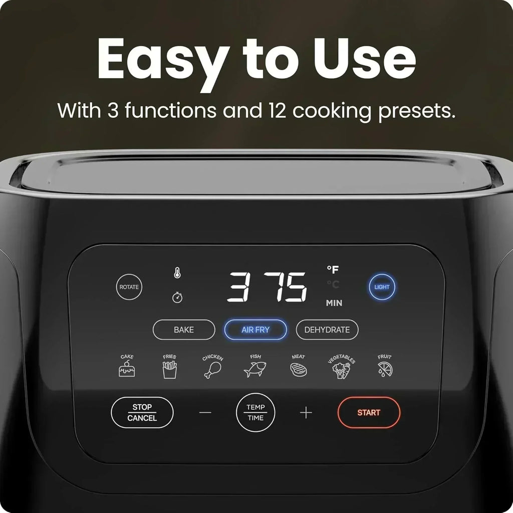 Chefman Compact 6.3-Quart Digital Air Fryer with Rotisserie Dehydrator and Convection Oven