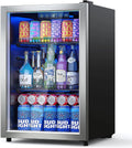 Beverage Refrigerator Cooler-120 Cans Freestanding Mini Fridge Cooler with Glass Door