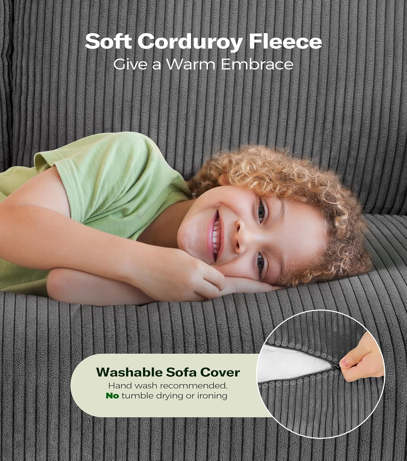 Loveseat Sofa 51 Love Seat Comfy Corduroy Small Loveseat Tool-Free Setup Couch