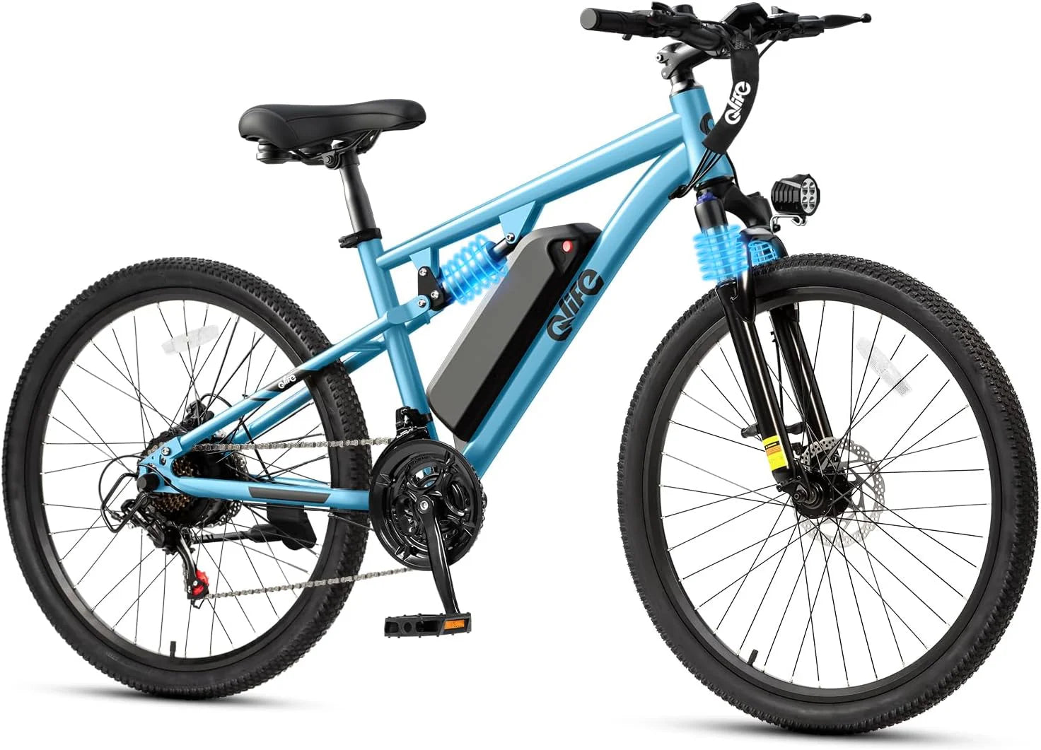 Qlife Racer Electric Bike for Adults - 21-Speed Mountain Lightweight Ebike