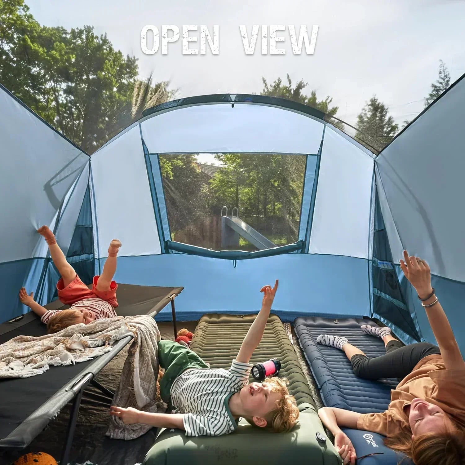 PORTAL 6/8/10 Person Family Camping Tent with Screen Room Water Resistant Big Tunnel Tent