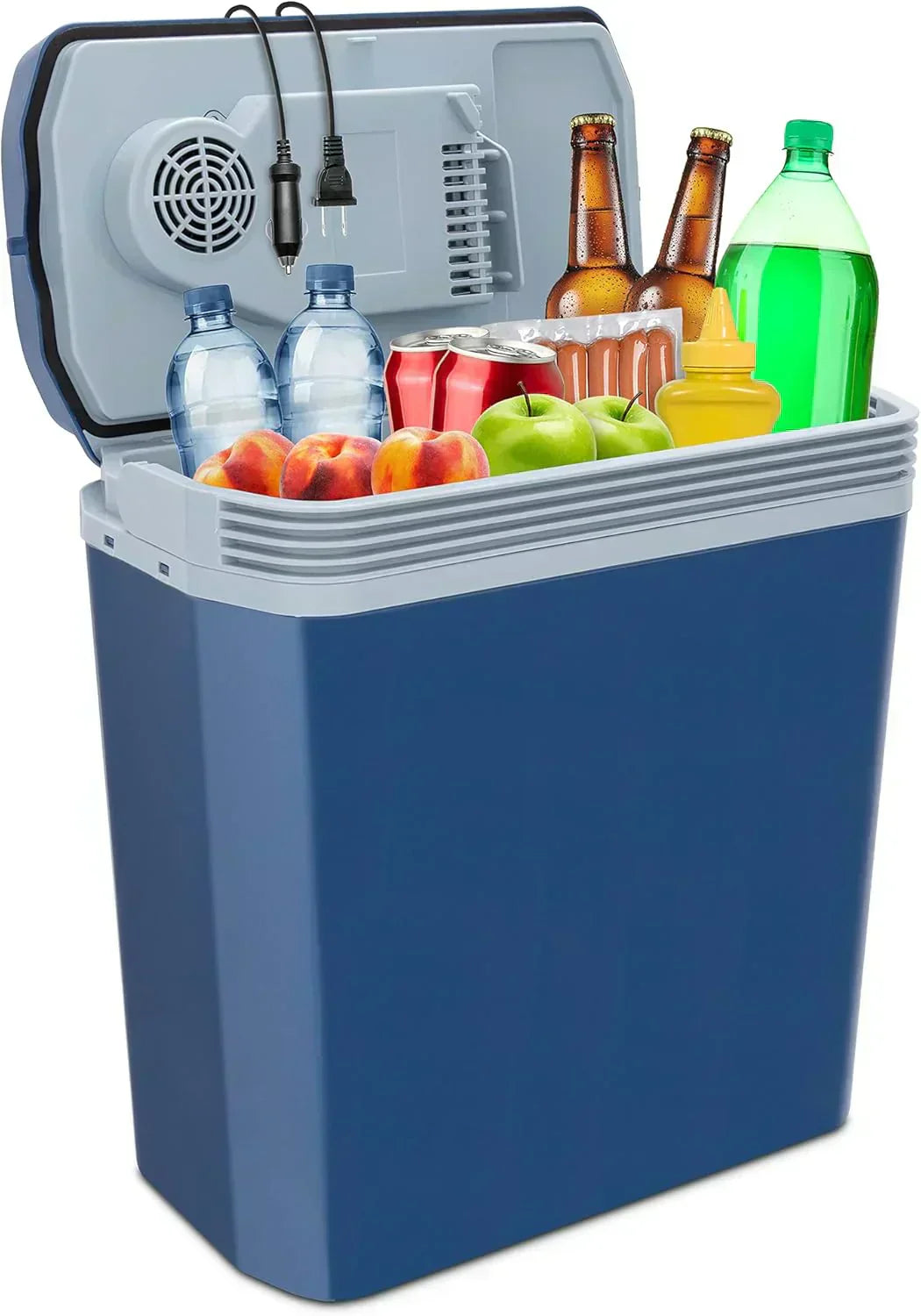 Electric Cooler & Warmer with Handle 24 L Portable Thermoelectric Fridge for Vehicles Trucks