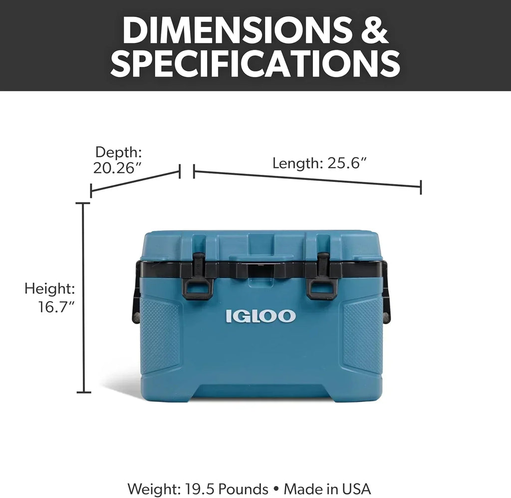 Igloo 52Qt Wheeled Cooler Insulated Hard Shell Ice Chest