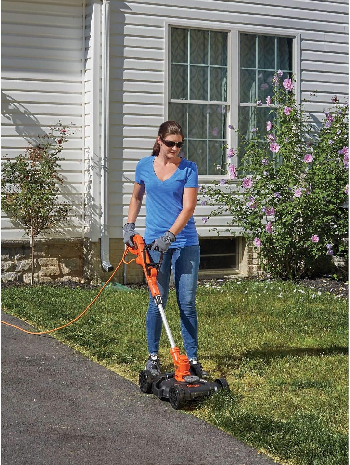 BLACK+DECKER 3-in-1 Corded Lawn Mower String Trimmer Edger 12-Inch