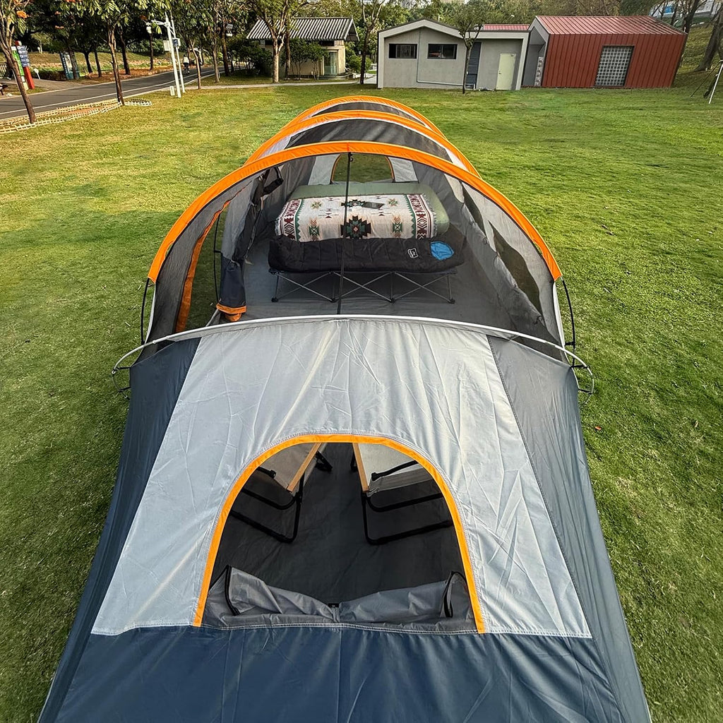 CAMPROS CP Tent 12-Person-Camping-Tents,3 Room Family Tents,Waterproof Windproof Family Tent with Top Rainfly,6 Large Mesh Windows,Double Layer,Easy Set Up, Portable with Carry Bag-20' x 9' x 72(H)