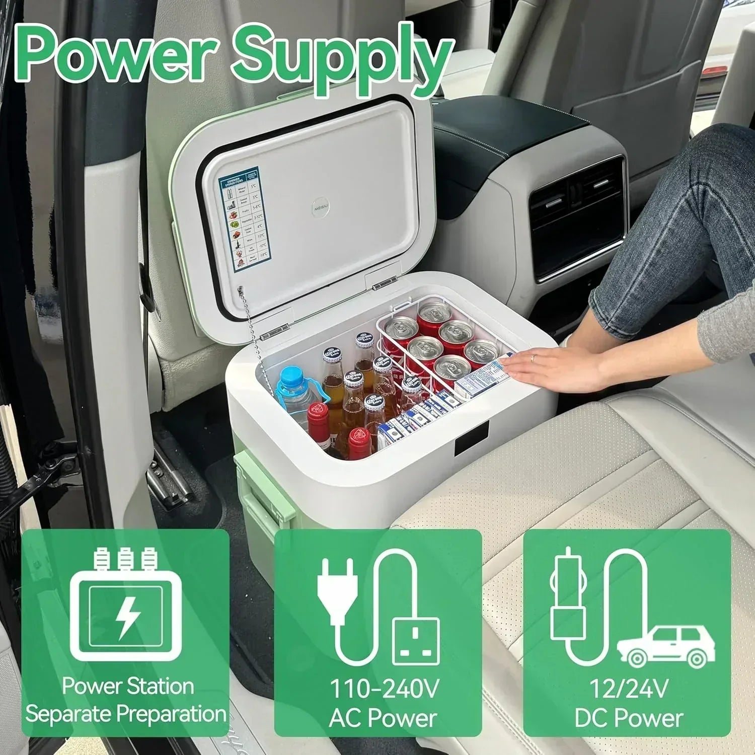 Car Fridge Portable 12 Volt Refrigerator 23 Quart (22 Liter) Freezer Compressor Cooler 12V/24V