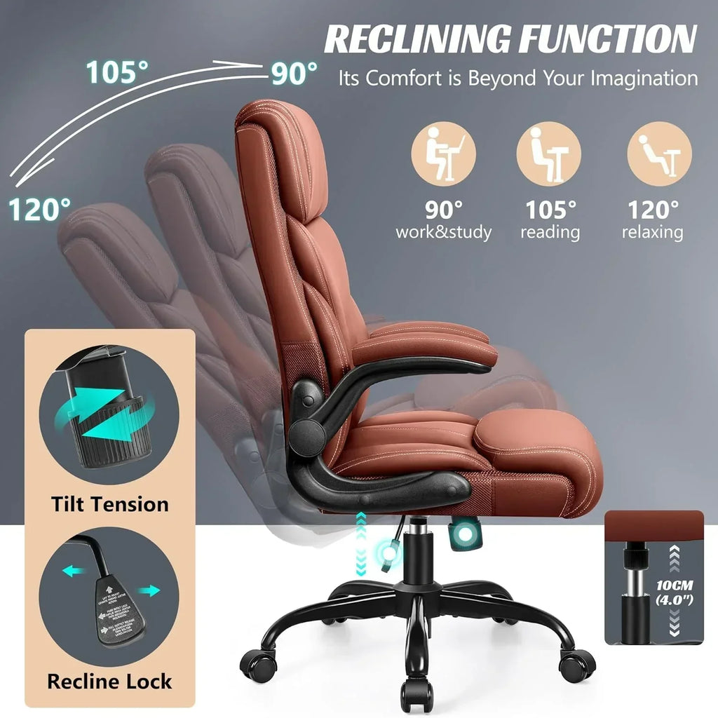 Office Chair Large High-Foot Computer Desk Chair Chair Lumbar Support Rotating Computer Chair