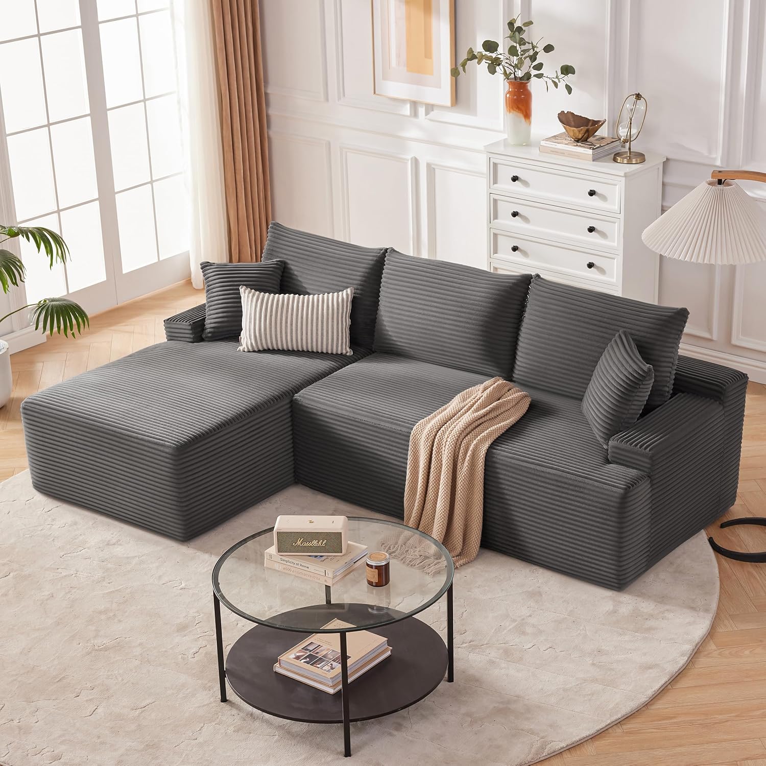 110-inch cloud sofa boneless sofa in the living room modular sofa with deep seats
