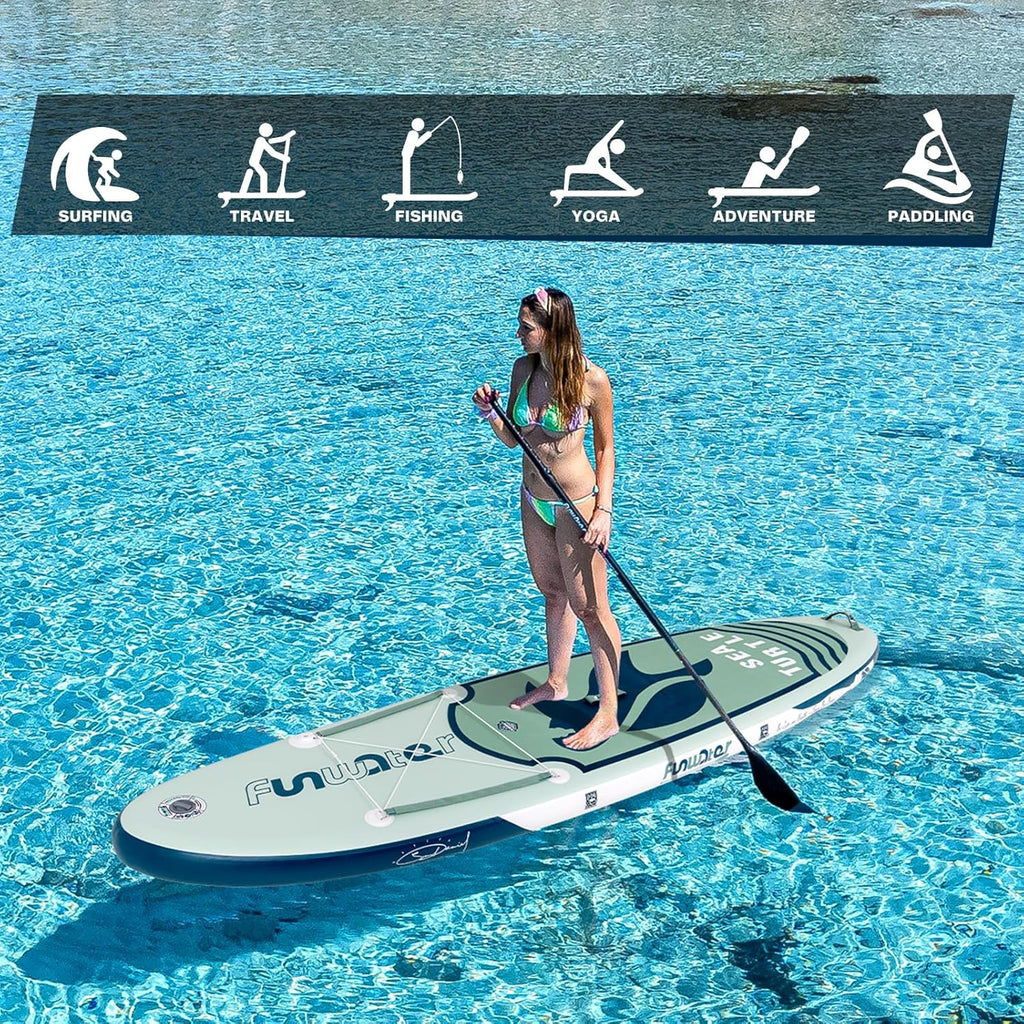 FunWater Inflatable Stand Up Paddle Board Premium SUP Paddle Accessories EVA Deck