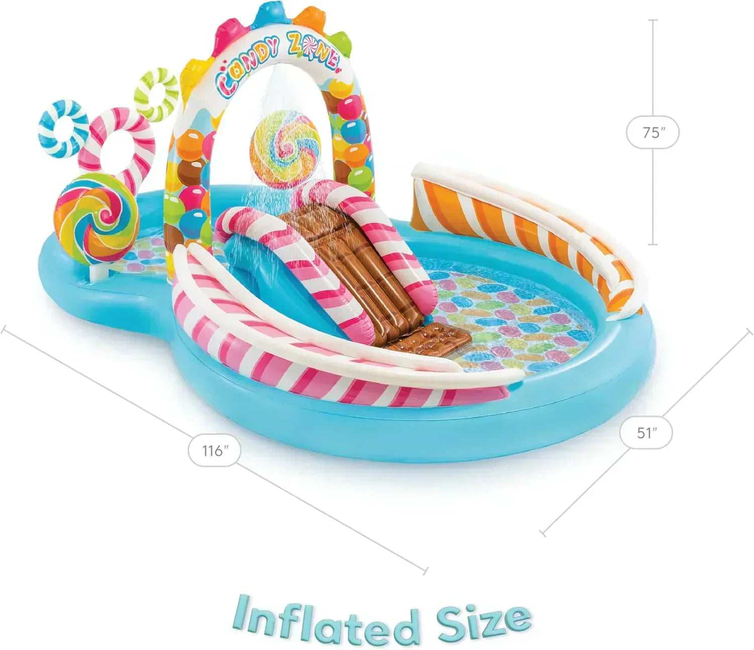 Intex 96 x 78 x 28 Inflatable Jungle Adventure Play Center Spray Kiddie Pool Water Slide