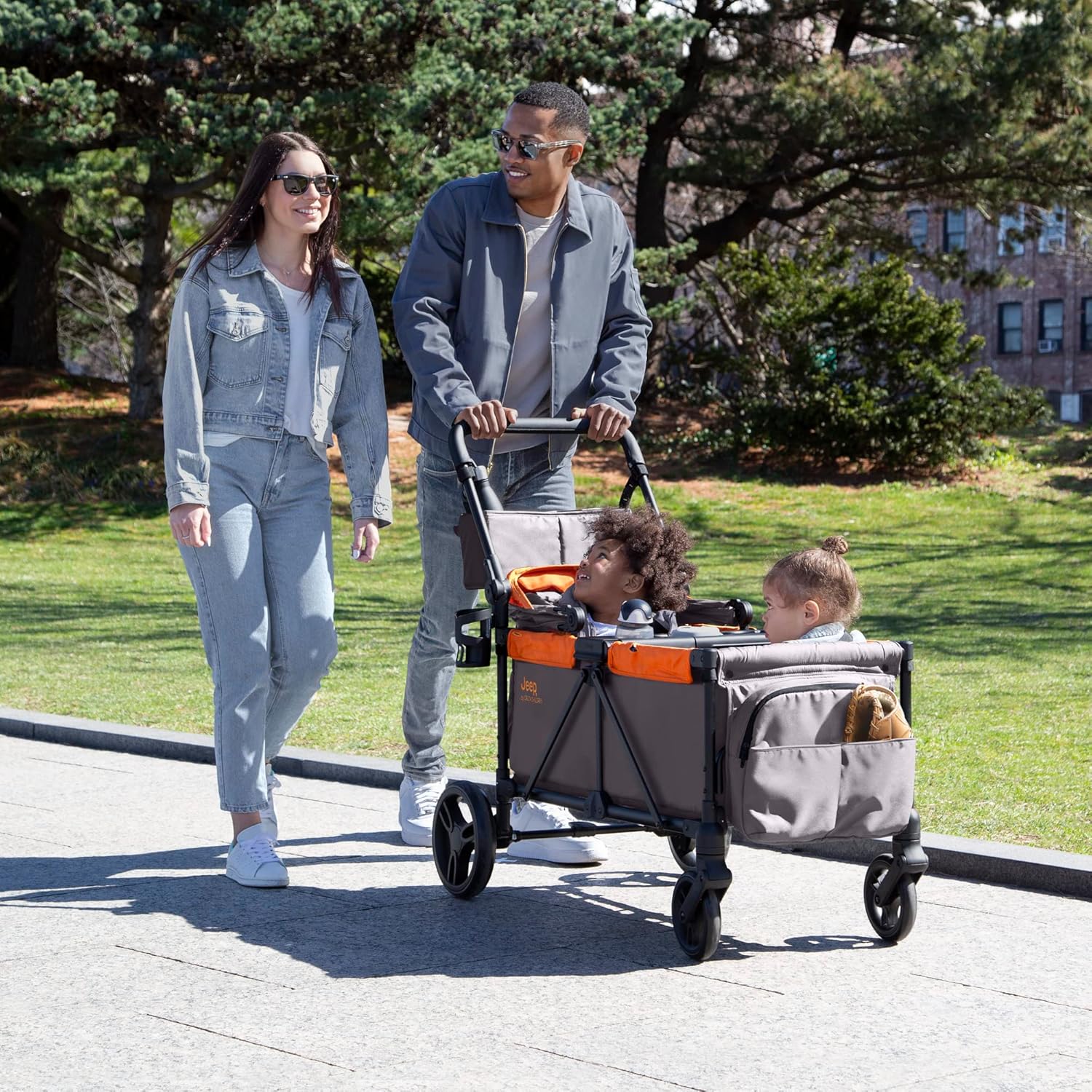 Jeep Sport All-Terrain Stroller Wagon by Delta Children Includes Canopy Parent Organizer