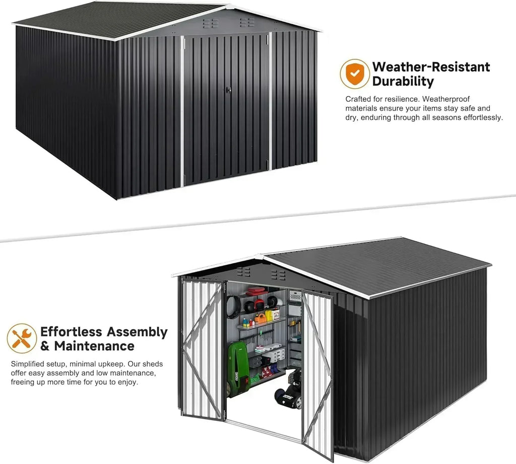 polar aurora 8x12 ft outdoor storage shed metal garden shed frame structure tool sheds