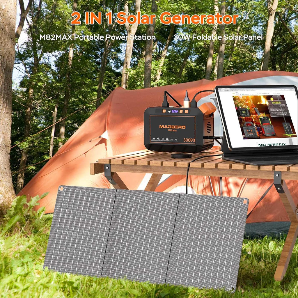 Portable Power Station 88Wh Camping Lithium Battery Solar Generator Fast Charging Power Bank