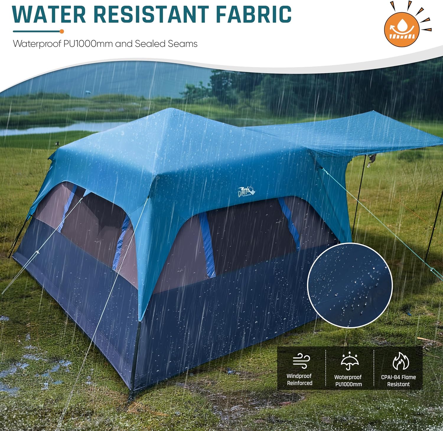 Quick-opening tent family camping tent pop-up camping tent large waterproof tent
