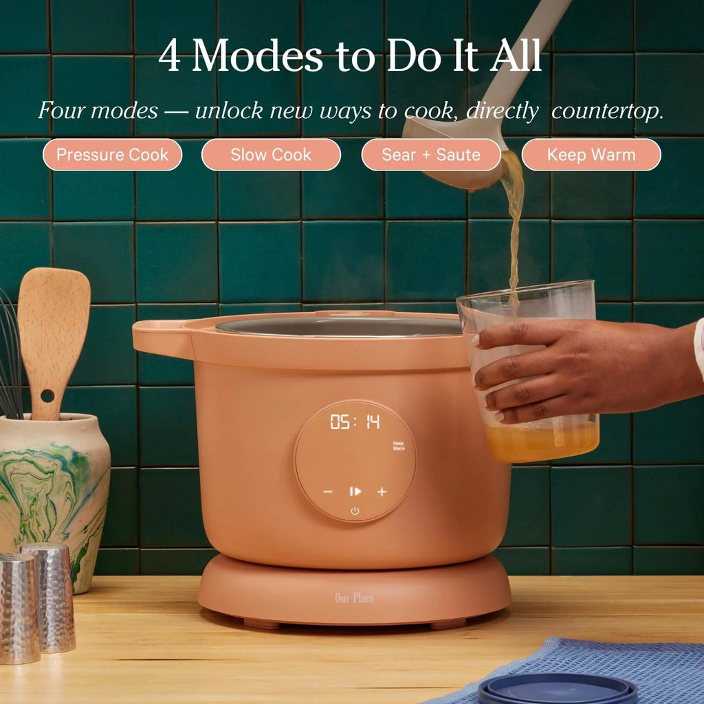 Our Place Dream Cooker | 6-quart Multicooker | 4 Versatile Modes | Pressure Cook, Slow Cook, Sear & Saute, Keep Warm | Hands-Free Steam Release | Tailored Control Panel | Steam