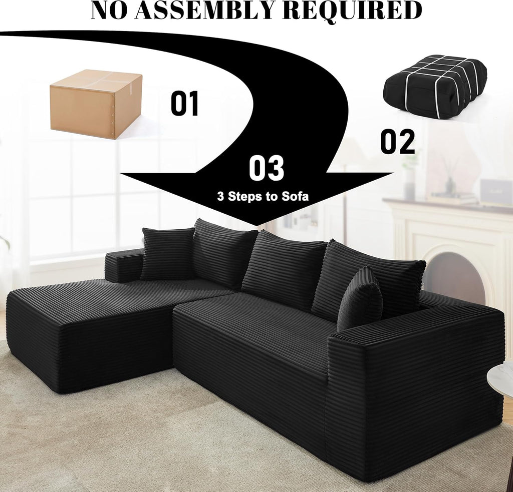 110-inch cloud sofa boneless sofa in the living room modular sofa with deep seats