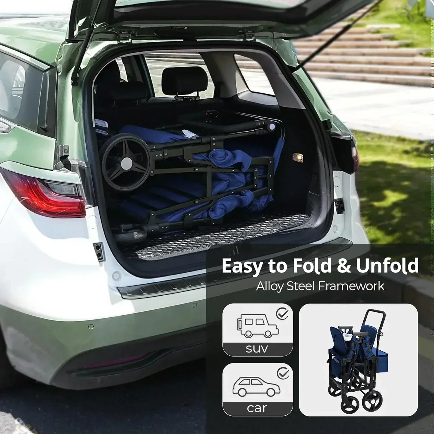 Stroller Wagon for Kids Wagon Stroller Toddlers 2 Seaters All-Terrain Baby Wagon Outdoor