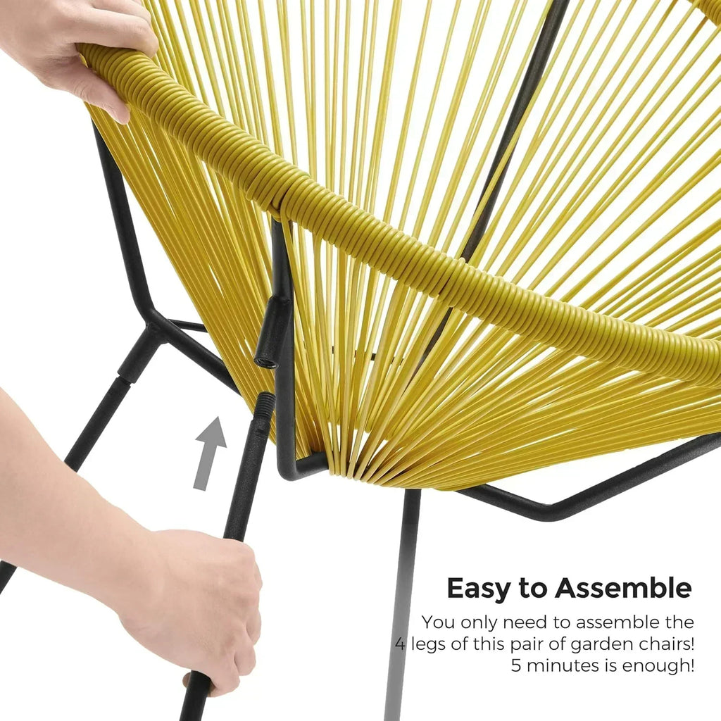 Outdoor Settee 2-Seat Garden Furniture with Backrest PE Rattan