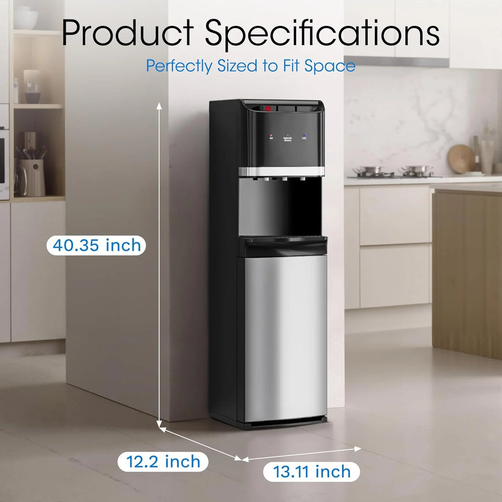 Bottom Loading Water Cooler Dispenser for 5 Gallon Bottles Stainless Steel Water Cooler