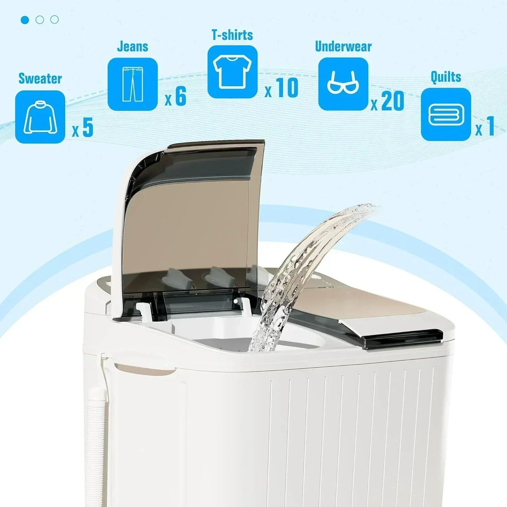INTERGREAT Portable Washing Machine 16 lb Twin Tub Washing Machine