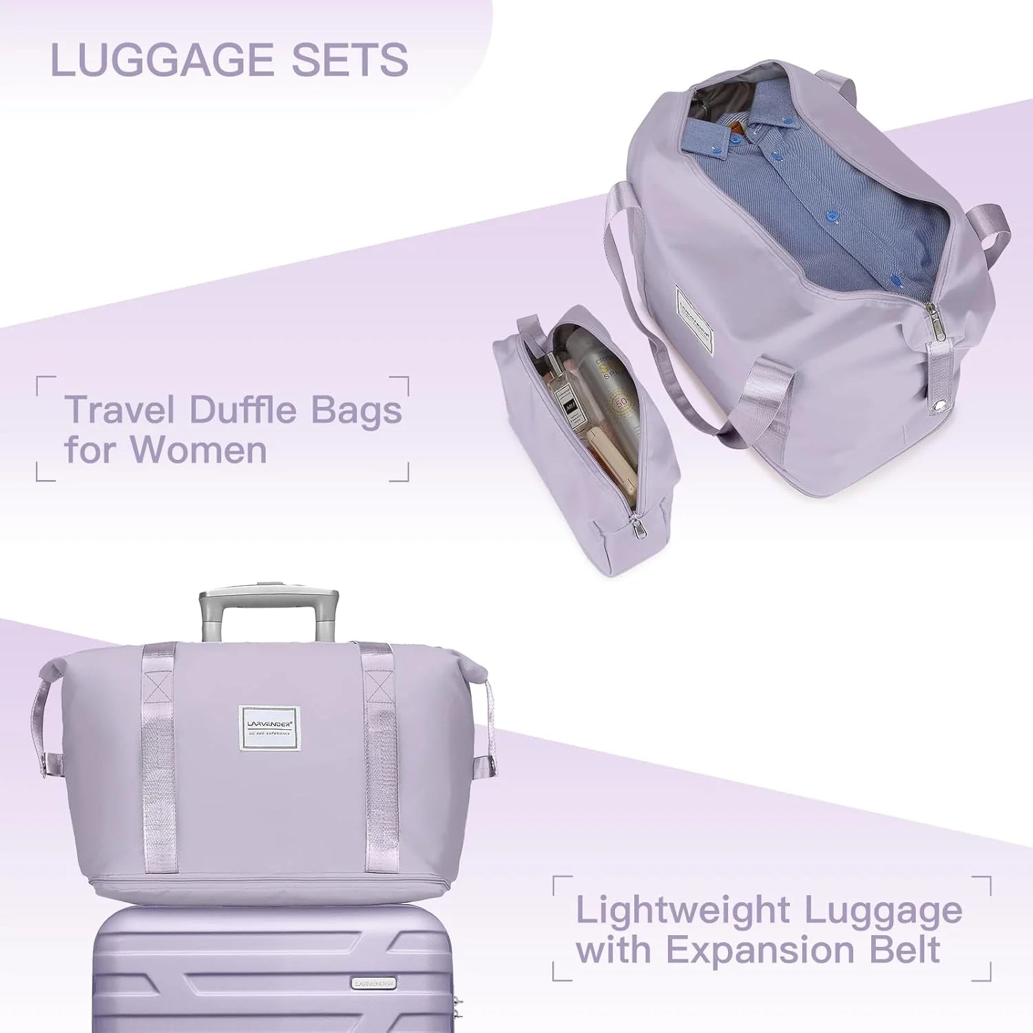 Luggage 6-piece hardshell expandable suitcase lightweight travel carry-on luggage set